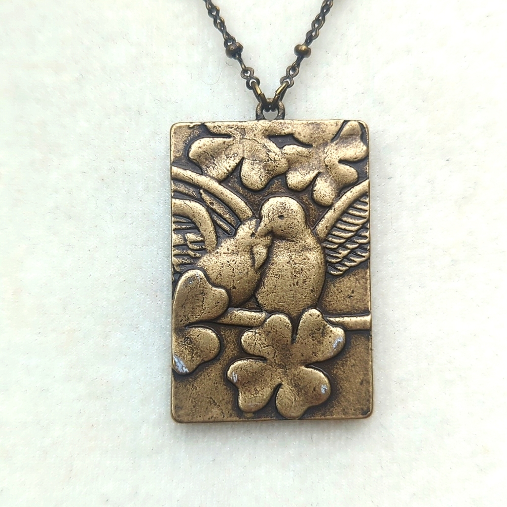 Double Sided Necklace Bird Queen of Hearts - Picture 4 of 10
